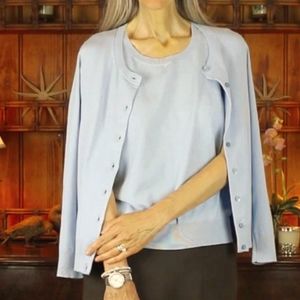 Talbots light blue/seabreeze cardigan set